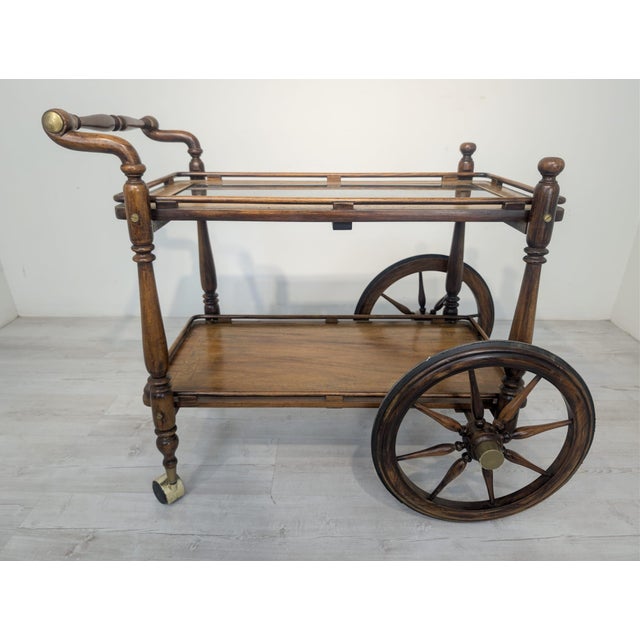 Historic Bar on Wheels with Carved Openwork Ballet For Sale - Image 3 of 15