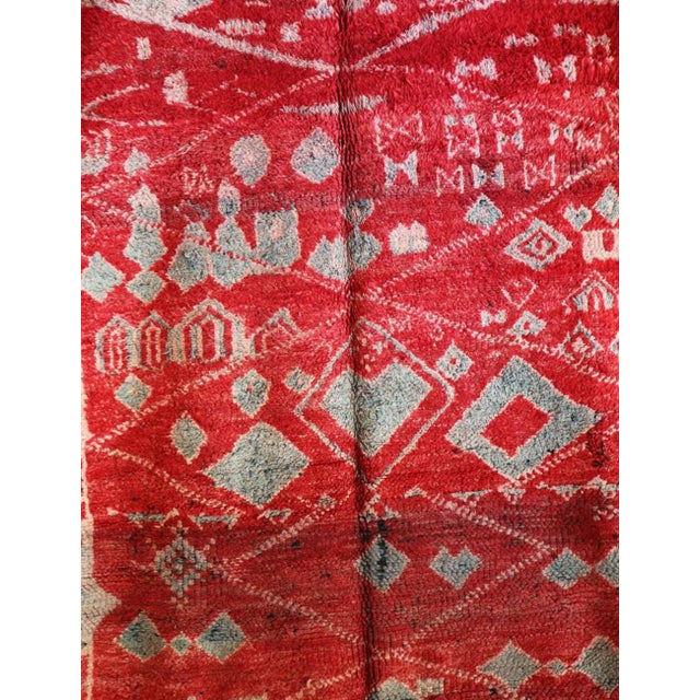 1960s 1960's Red Collectible Moroccan Rug - 12 X 6.9 Ft For Sale - Image 5 of 6
