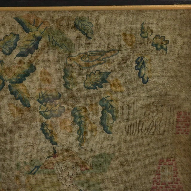 Traditional 18th Century, 1732 Petit Point Embroidery Picture of Lady & Gent For Sale - Image 3 of 12