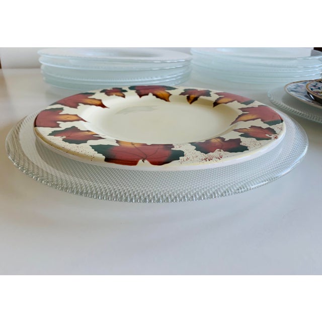 Modern Vintage Glass Charger Plates- Set of 8 For Sale - Image 3 of 7