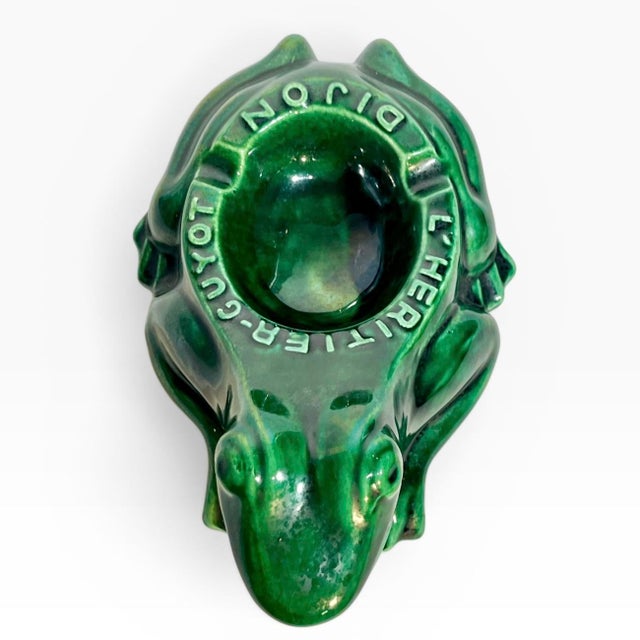 Vintage French Green Frog Ashtray Catchall Dijon For Sale - Image 10 of 12