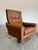 Mid Century Caramel Leather and Beech Swivel Chairs, Baseball Glove Stitching, 2 Pieces For Sale - Image 10 of 10