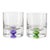 Vintage Krosno Handblown Bubble Base Rocks Glasses – Polish Glassware Purple & Green - Set of 2 For Sale