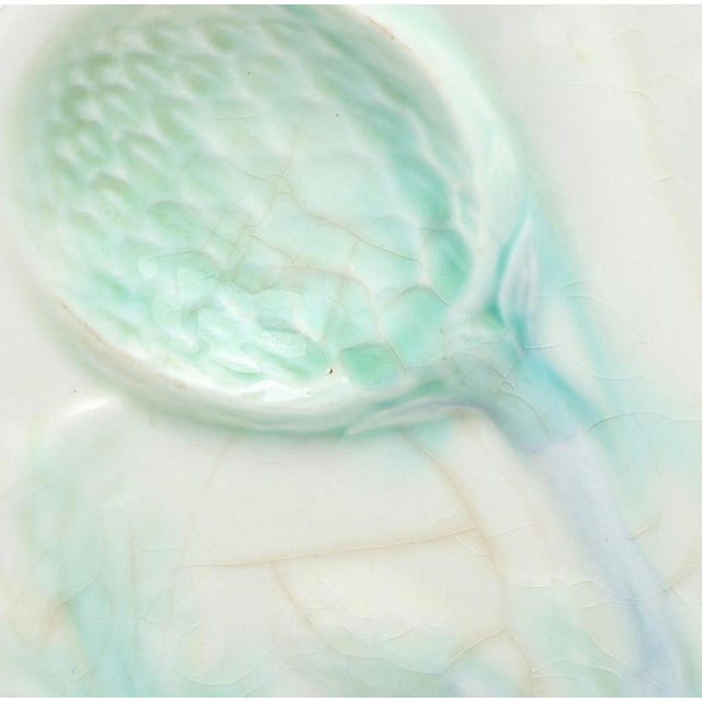 Luneville 19th Century Luneville French Faïence Barbotine Majolica Asparagus and Artichoke Plates- Set of 6 For Sale - Image 4 of 10