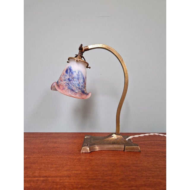Art Deco Desk Lamp by Le Verre Français, 1920s For Sale - Image 11 of 17