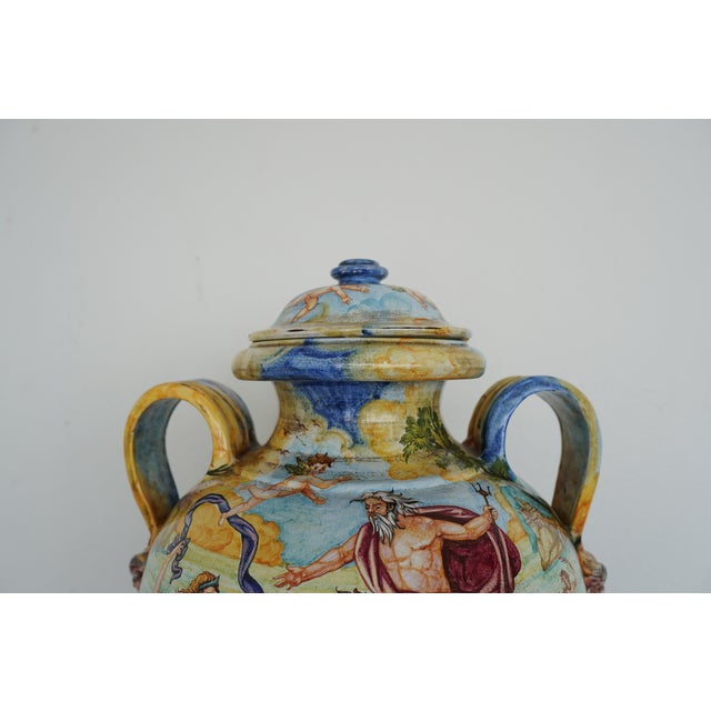 1980s Vintage Ceramic Classical Decorative Vase For Sale - Image 5 of 14