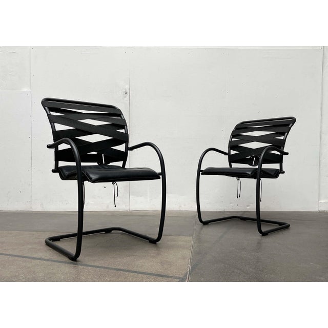 Italian Postmodern Cantilevered Canasta Armchairs by Heron Parigi for Heron Parigi Design, 1980s, Set of 4 For Sale - Image 15 of 18