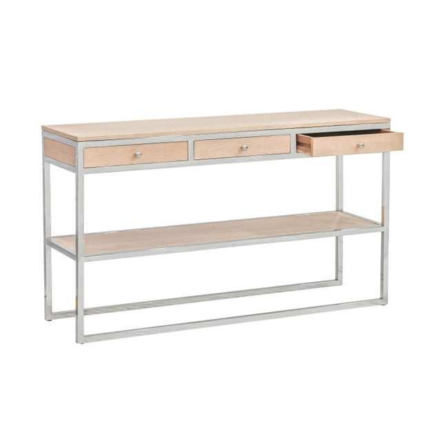 Modern Pasargad Home Oren Console Table With 3 Drawers For Sale - Image 3 of 8
