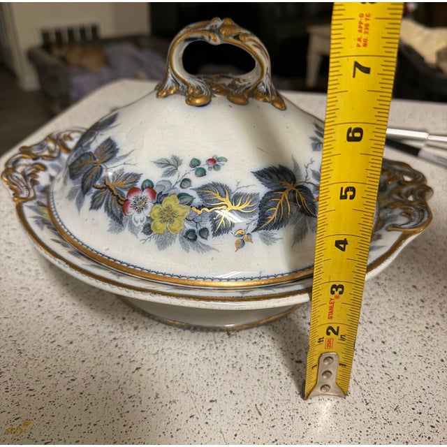 Mid 19th Century Antique Ceramic Wedgwood Pearl Bowl With Lid Bramble C1865 For Sale - Image 5 of 10