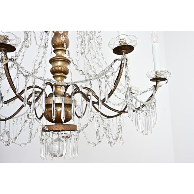 Italian 18th Century Massive Giltwood and Crystal Chandelier For Sale - Image 13 of 18