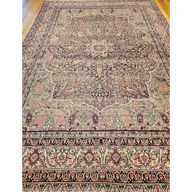 "A magnificent late 19th Century Persian Kerman Lavar Room Size Rug from the renowned village of Lavar, near the city of...