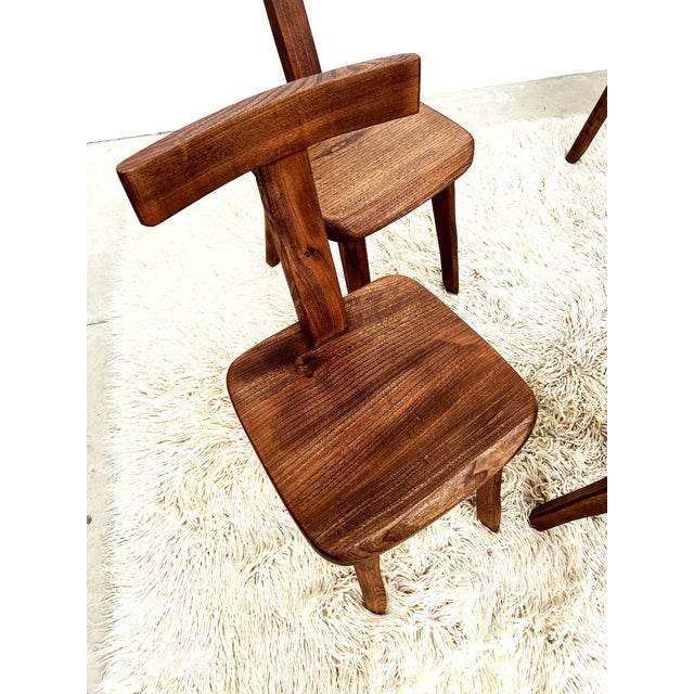 1960s Vintage T Aranjou Chairs in Elm, 1960, Set of 6 For Sale - Image 5 of 18