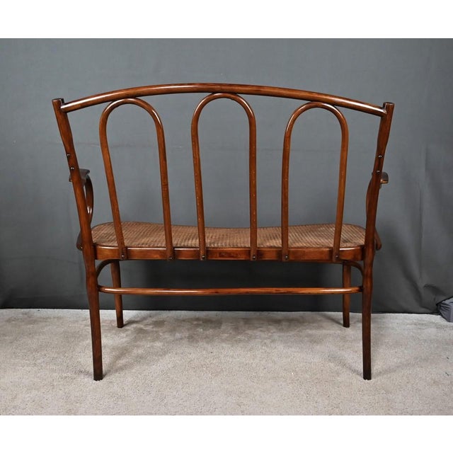Bent Beechwood Bench from J&J Kohn, Early 20th Century For Sale - Image 17 of 18