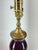 Metal Late 20th Century Lamp Eggplant Color Castilian Ceramic & Bronze With Original Finial For Sale - Image 7 of 12