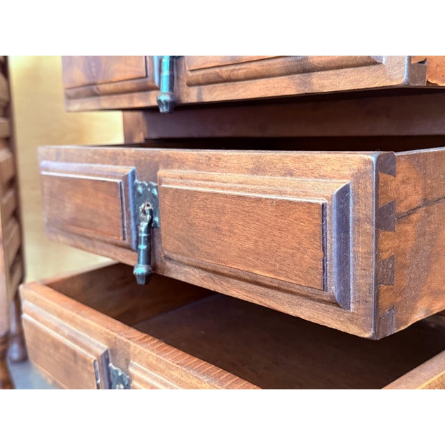 Early 20th Century Spanish Nightstands with Drawer and Iron Hardware, A Pair For Sale - Image 13 of 18