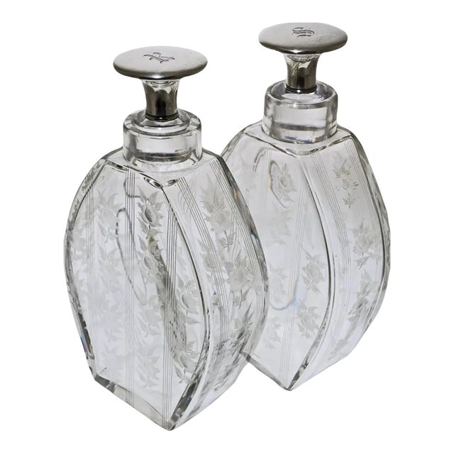 Antique Decanters Sinclaire Glass Corning NY Art Glass - a Pair For Sale