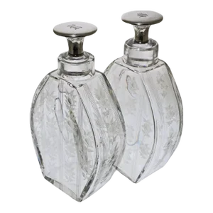 Antique Decanters Sinclaire Glass Corning NY Art Glass - a Pair
