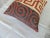 African Large Square Floor African Pillow in Black and Burnt Orange #1 For Sale - Image 3 of 7