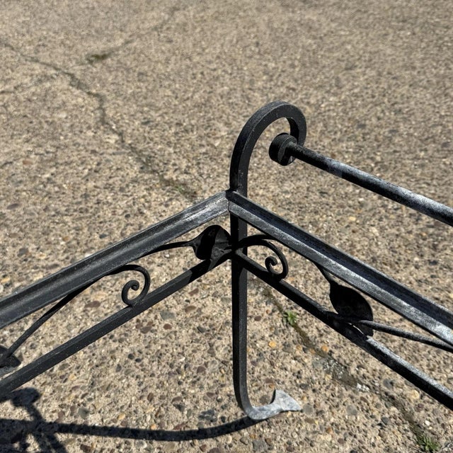 Vintage Salterini Art Nouveau Wrought Iron Garden Patio Rectangular Coffee Table For Sale - Image 12 of 12