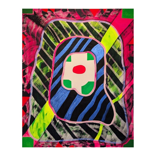 Contemporary Max Manning “Untitled (CVS133)” Large Contemporary Colorful Neon Geometric Abstract Painting, 2019 For Sale - Image 3 of 10
