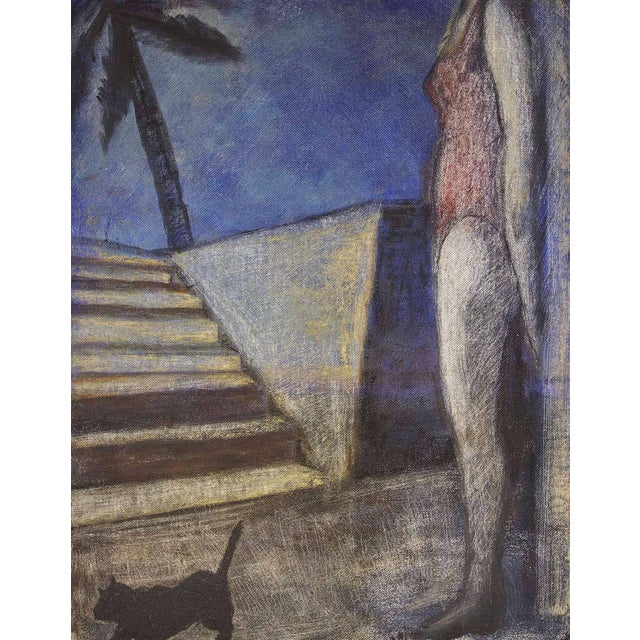 Genre: Contemporary Subject: Figures Medium: Oil Surface: Canvas Dimensions: 18" x 14" x 1/4" Dimensions w/Frame: 22 1/2"...