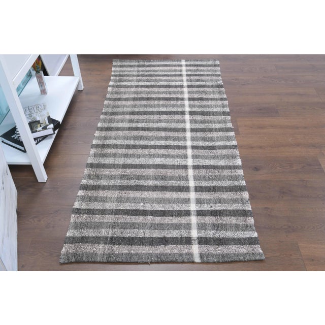 Vintage Turkish Hand-Knotted vintage rug is a semi-antique vintage kilim runner rug.'70s Eastern region of Turkey's unique...