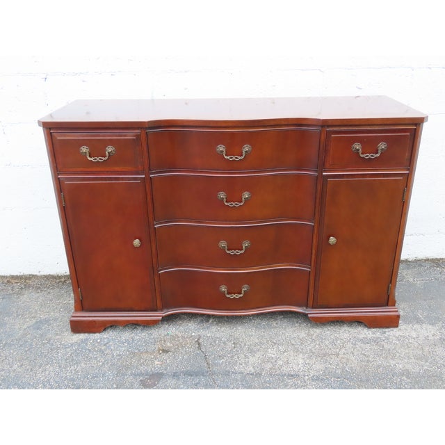 1940s Mahogany Long Credenza Sideboard Media Console 6369 For Sale - Image 13 of 15