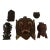 1960s Pilin Gallery Mas Bali Mid-Century Hand-Carved Wood Sculptures - Set of 5 For Sale