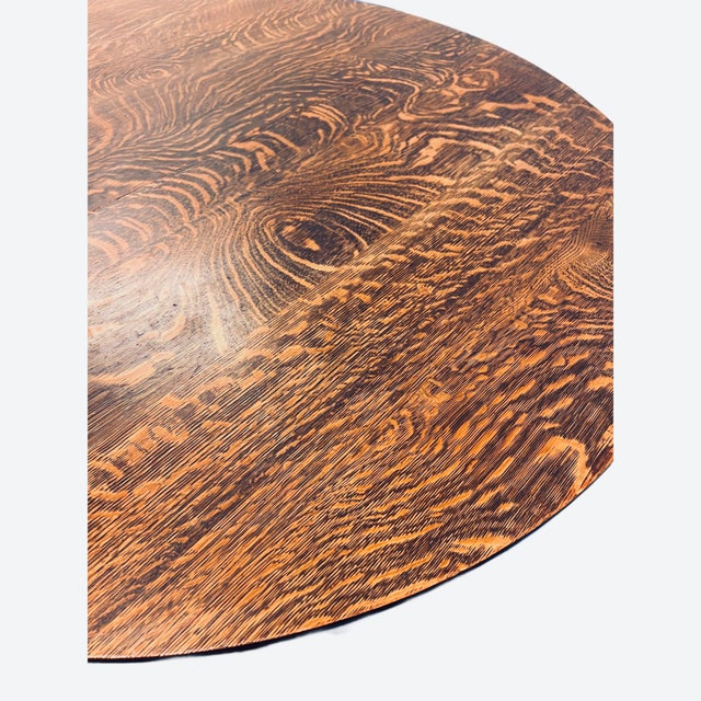 Tiger Oak Antique Dining Table For Sale - Image 9 of 9