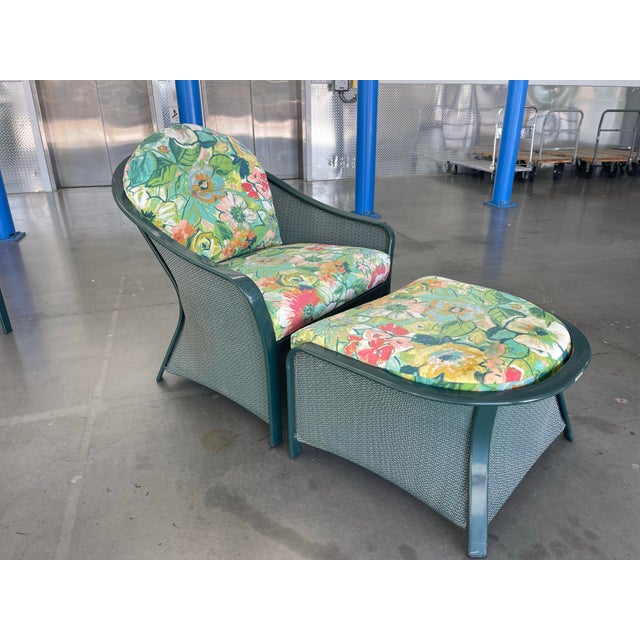 Brown Jordan 4-Piece Vinyl-Coated Aluminum Outdoor Lounge Set With Rocker & Ottoman For Sale - Image 9 of 13