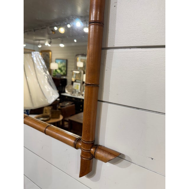 19th Century 19th Century French Bamboo Wall Mirror For Sale - Image 5 of 7