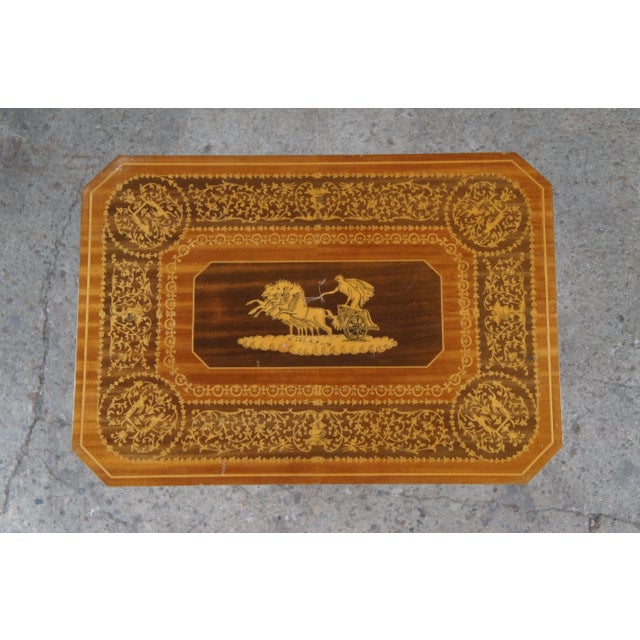 Late 20th Century Vintage Inlaid Satinwood Italian Neo-Grec Neoclassical Nesting Side Tables - Set of 3 For Sale - Image 9 of 13