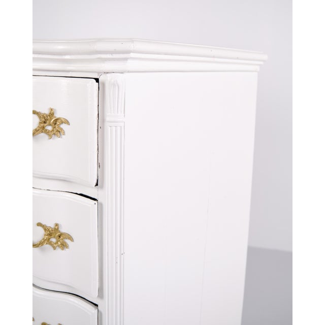 Antique Baroque White Chest of Drawers with Brass Handles, 1760s For Sale - Image 11 of 16
