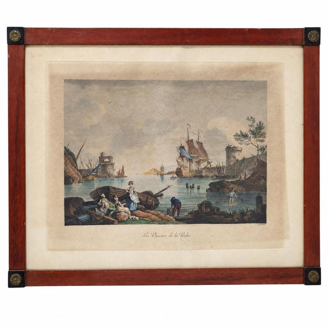 Claude-Joseph Vernet (17141789), Segundo Vernet, Engraved by N. Ozanne, The Pleasures of Fishing, 1800s, Wood & Paper For Sale - Image 3 of 9