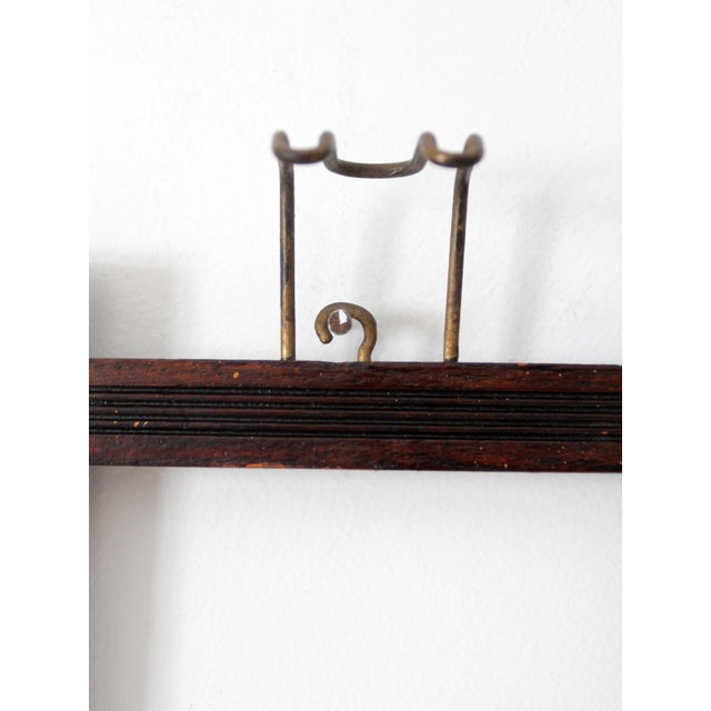 Antique Wood and Wire Wall Hat Rack With Coat Hooks For Sale - Image 11 of 18