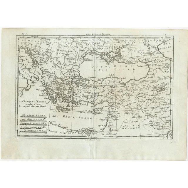 Traditional Antique Map of the Ottoman Empire in Europe and Asia attributed to Bonne, 1780 For Sale - Image 3 of 12