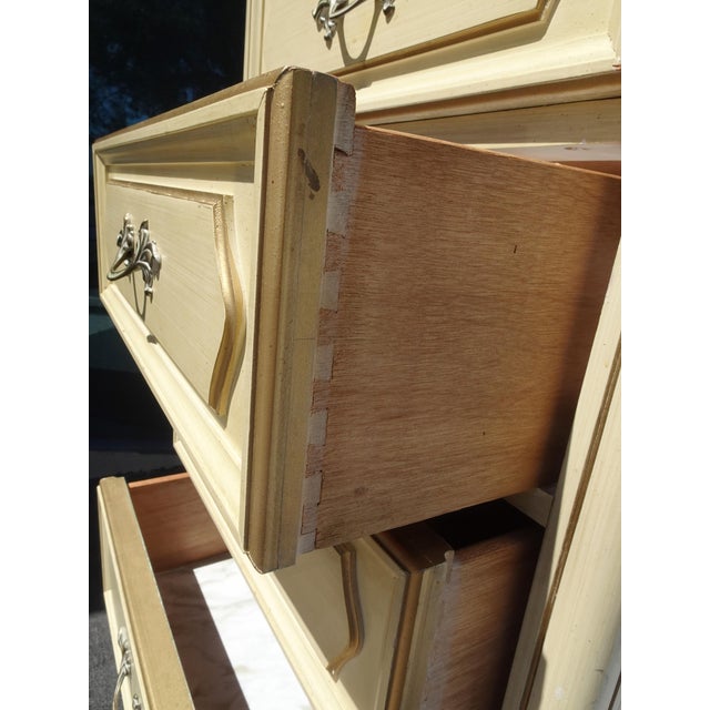 Vintage French Provincial Authentic Henry Link Lingerie Tallboy Dresser W Brass For Sale - Image 14 of 16