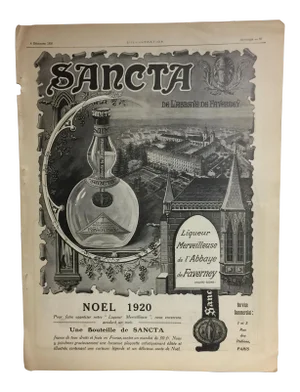 Original 1920 French Sancta Liqueur Ad