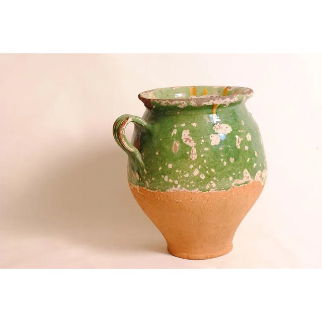 Antique French Green Enamelled Confit Pot, 1890s For Sale - Image 4 of 11
