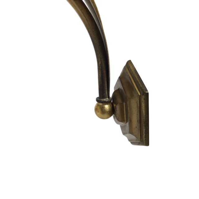 Art Deco Wall Lamp in Metal, Poland, 1950s For Sale - Image 3 of 10