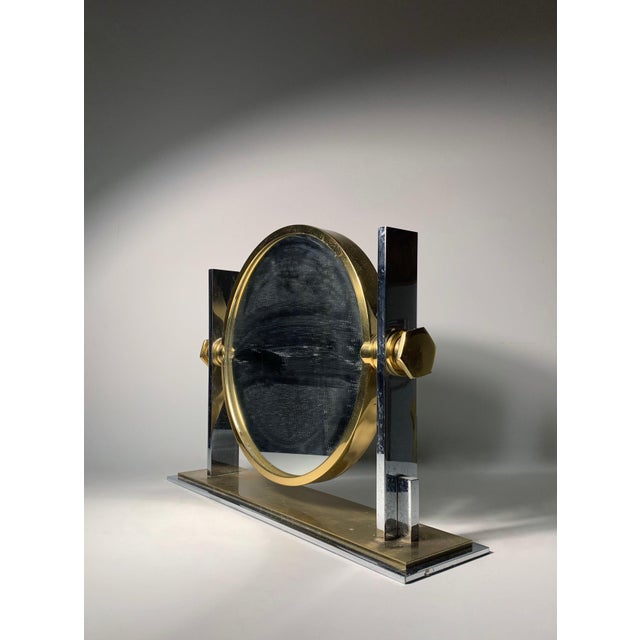 Mid-Century Modern Vintage Karl Springer Vanity Mirror For Sale - Image 3 of 6