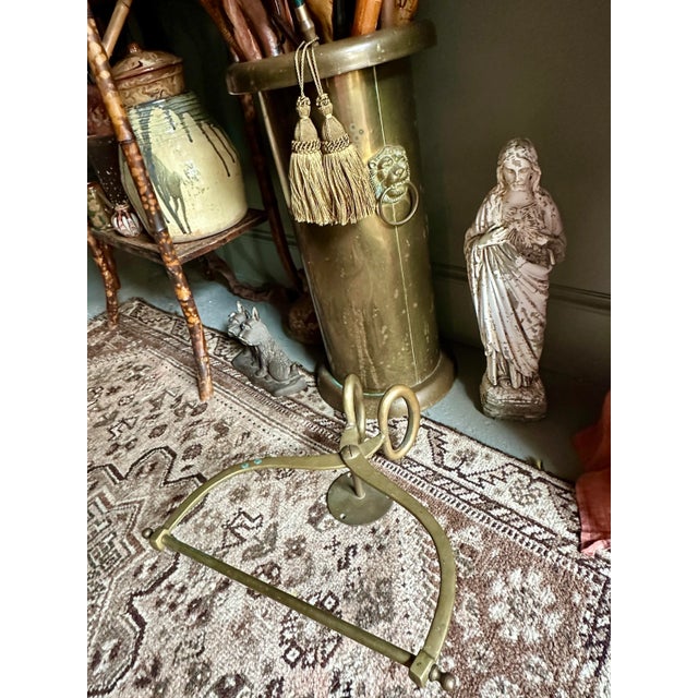 Vintage Brass Decorative Ice Block Tongs Scissors Towel Bar For Sale In Houston - Image 6 of 7