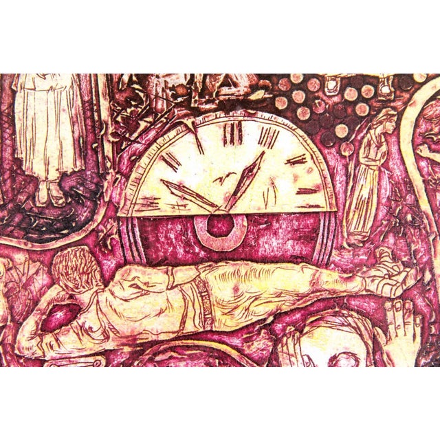 Abstract Expressionism Late 20th Century Numbered 52/70 Drawing With Giltwood Frame . For Sale - Image 3 of 5