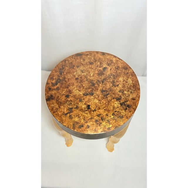 Late 20th Century Vintage Hand Gilt John Dickinson Style Doe Hoof Table - Modern Regency Design With Faux Tortoise Shell Finish - Newly Painted For Sale - Image 5 of 7