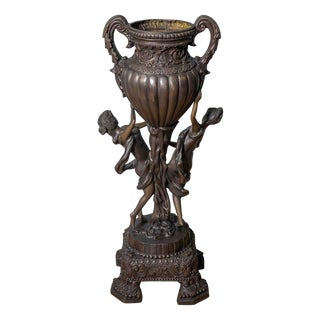 Mid-Century Bronze Plant Stand, 1950s For Sale