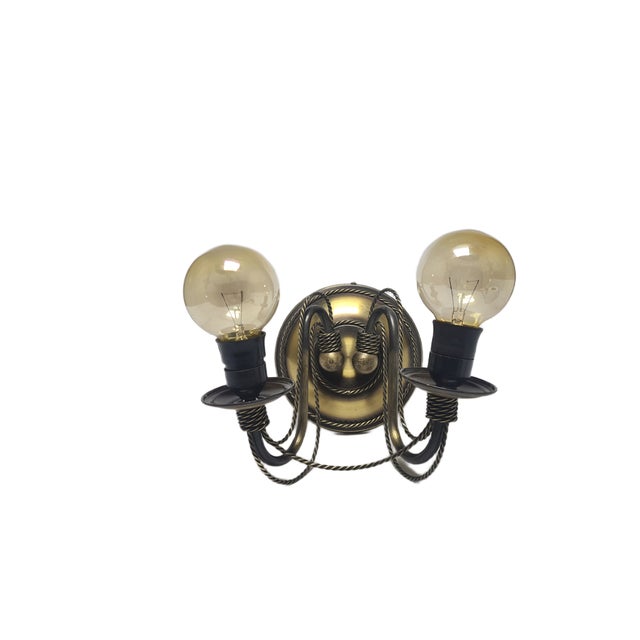 Art Nouveau Two-Armed Wall Lamp, Poland, 1970s, in Very Good conditions. Designed 1920 to 1949 European Plug (up to...
