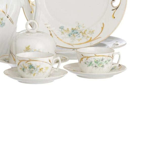 Porcelain Tea Service from Vista Alegre, Set of 33 For Sale - Image 5 of 6