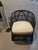 Cream Pair of Rattan and Bamboo Barrel Back Armchairs With Cream Cushions For Sale - Image 8 of 11
