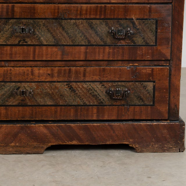 19th Century Original Hand Painted Large Chest of Three Drawers From Hungary For Sale - Image 16 of 18