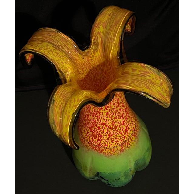 Kosta Boda Stunning Art Vase by Art House, Kosta Boda Handblown by Swedish Artist, Ludvig Lofgren. Mid-Century Style. Vibrant!! For Sale - Image 4 of 12